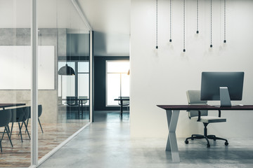 office interior with copy space on wall