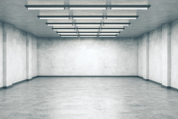 Concrete interior with blank wall
