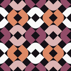 Shapes of squares with rounded corners. Seamless pattern. Vector geometric background. Vector illustration for web design or print.