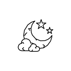 Moon, cloud, stars icon. Element of Dia de muertos icon