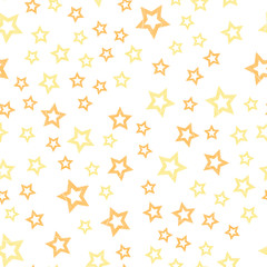 Stars in different shapes and forms. Merry Christmas and New Year seamless vector pattern. Colorful background for Xmas.