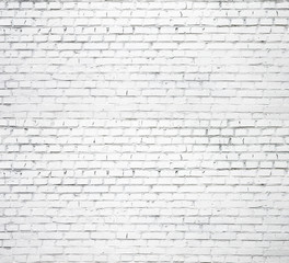 White brick wall for background or texture