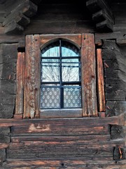 old window in old house