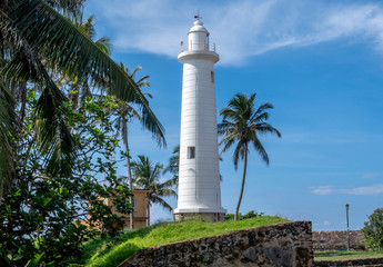 Lighthouse in old town Galle in southern Sri Lanka