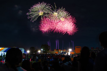 Obraz premium Beautiful firework display festival in Kita, Tokyo, Japan