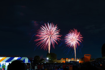 Obraz premium Beautiful firework display festival in Kita, Tokyo, Japan