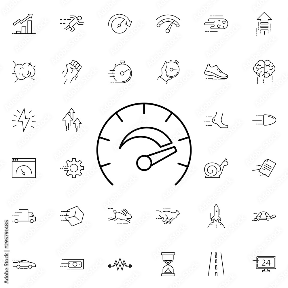 Poster maximum speedometer indicators icon. universal set of speed for website design and development, app 