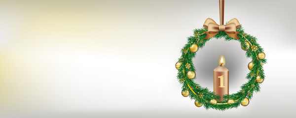 1 Advent Wreath Ribbon Header