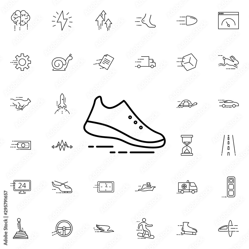 Aufkleber sneakers icon. universal set of speed for website design and development, app development