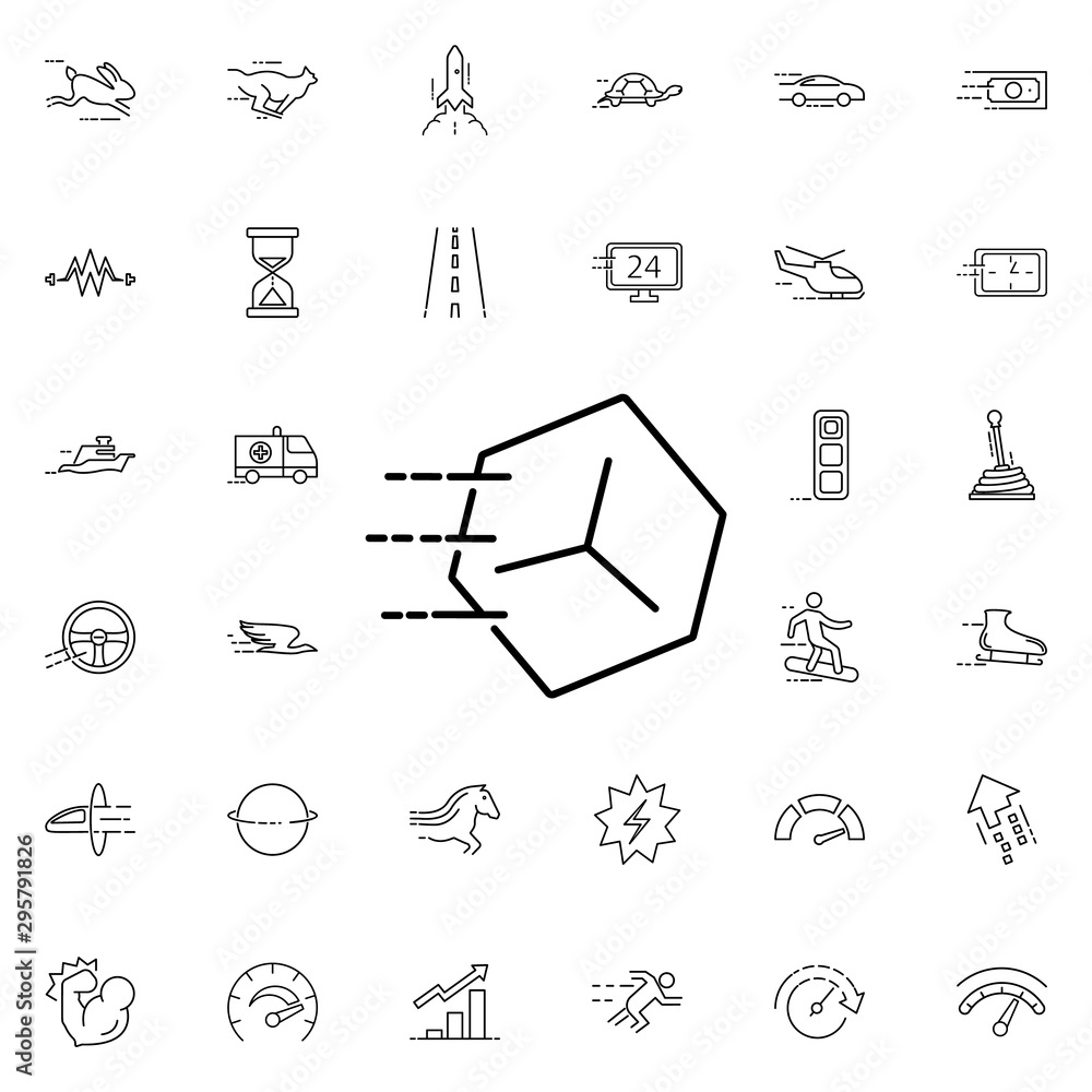 Aufkleber flying stone icon. universal set of speed for website design and development, app development