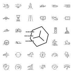 Flying stone icon. Universal set of speed for website design and development, app development