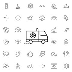 Ambulance icon. Universal set of speed for website design and development, app development
