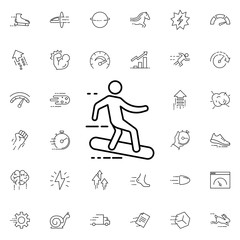 Surfer on the board icon. Universal set of speed for website design and development, app development