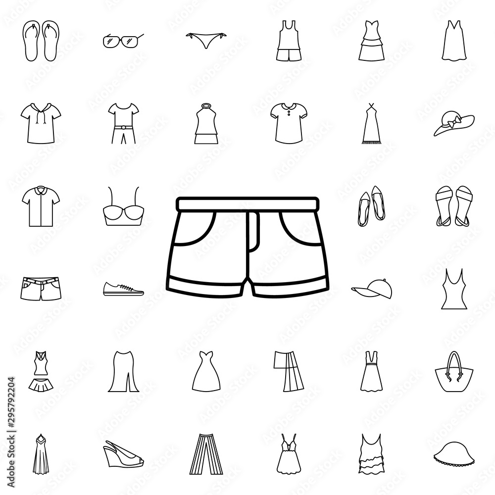 Poster short shorts icon. universal set of summer clothes for website design and development, app developme