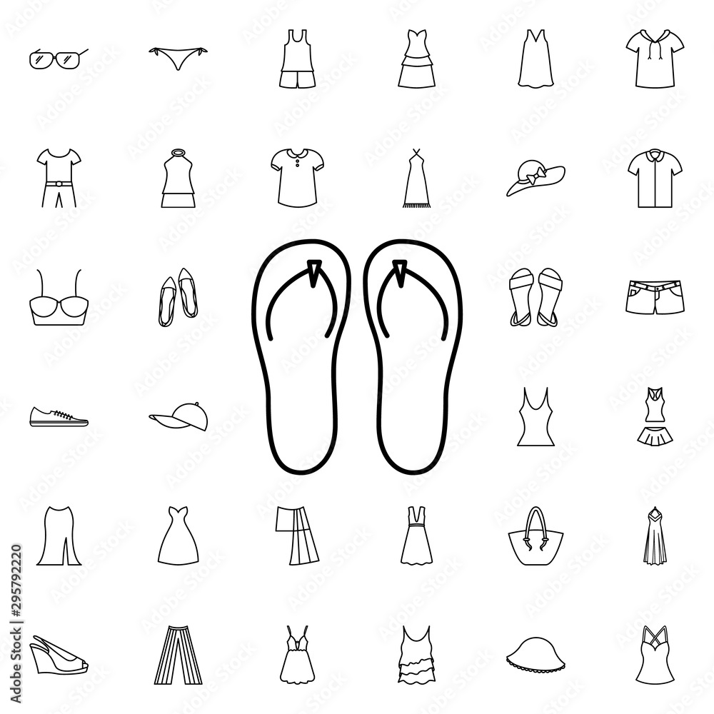 Aufkleber flip-flops icon. universal set of summer clothes for website design and development, app development