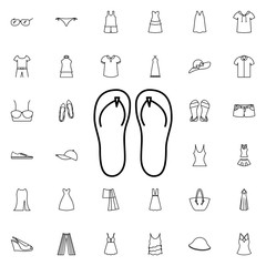 Flip-flops icon. Universal set of summer clothes for website design and development, app development