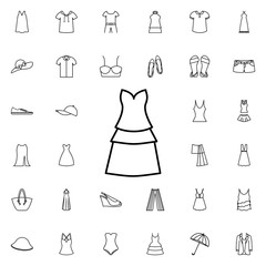 Dress icon. Universal set of summer clothes for website design and development, app development