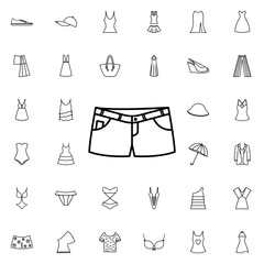 Short shorts icon. Universal set of summer clothes for website design and development, app development