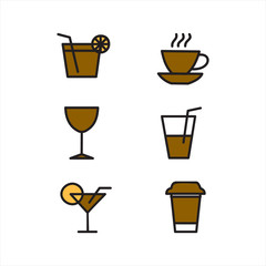 Vector drinks icons set