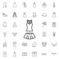 Sportswear for women icon. Universal set of summer clothes for website design and development, app development