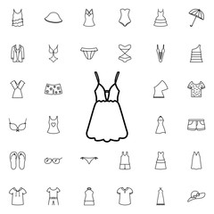 Summer dress icon. Universal set of summer clothes for website design and development, app development