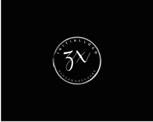 ZX Initial handwriting logo vector