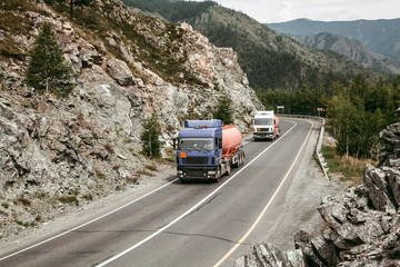 heavy truck on mountain road