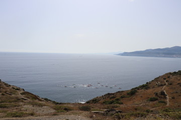 Canoë sur la mer méditerranée