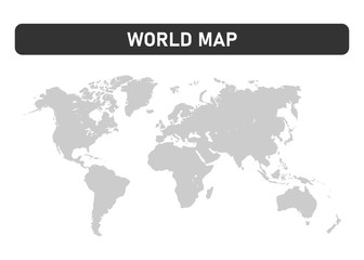 Fototapeta na wymiar Gray world map on white background. Vector illustration.
