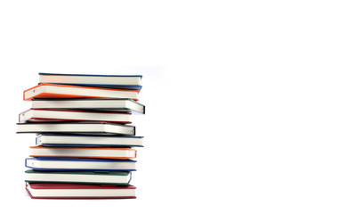 Lot of diary isolated on white background