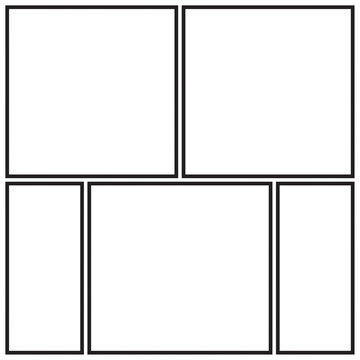 Vector mock up mood board of five frames. Photo collage templates.