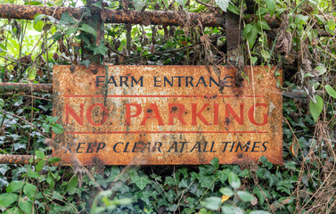 Old No Parking sign