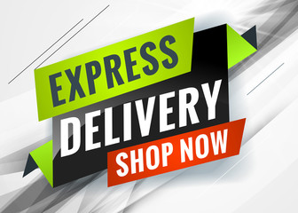 Express delivery. Discount promotional concept template for banner, website, poster. Special offer tag. Vector illustration