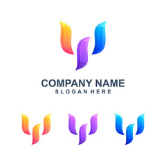 Colorful Abstract Letter W Logo Design
