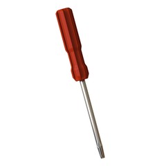 Screwdriver with a red pen on a white background, isolate. 3D rendering of excellent quality in high resolution. It can be enlarged and used as a background or texture.