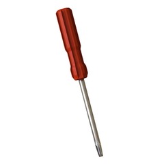 Screwdriver with a red pen on a white background, isolate. 3D rendering of excellent quality in high resolution. It can be enlarged and used as a background or texture.