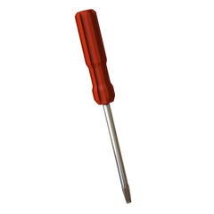 Screwdriver with a red pen on a white background, isolate. 3D rendering of excellent quality in high resolution. It can be enlarged and used as a background or texture.