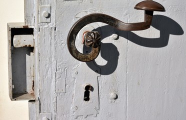 an old door lock system