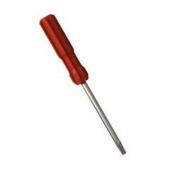Screwdriver with a red pen on a white background, isolate. 3D rendering of excellent quality in high resolution. It can be enlarged and used as a background or texture.