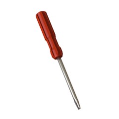 Screwdriver with a red pen on a white background, isolate. 3D rendering of excellent quality in high resolution. It can be enlarged and used as a background or texture.