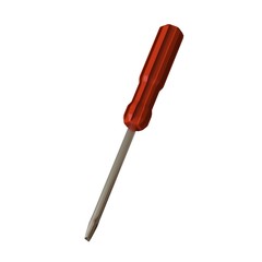Screwdriver with a red pen on a white background, isolate. 3D rendering of excellent quality in high resolution. It can be enlarged and used as a background or texture.