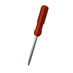Fototapeta premium Screwdriver with a red pen on a white background, isolate. 3D rendering of excellent quality in high resolution. It can be enlarged and used as a background or texture.