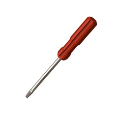 Screwdriver with a red pen on a white background, isolate. 3D rendering of excellent quality in high resolution. It can be enlarged and used as a background or texture.