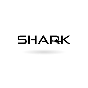 Black Shark logo design isolated modern template