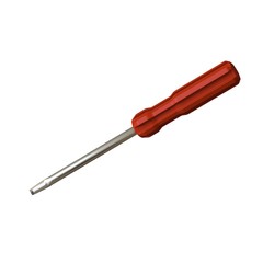 Screwdriver with a red pen on a white background, isolate. 3D rendering of excellent quality in high resolution. It can be enlarged and used as a background or texture.