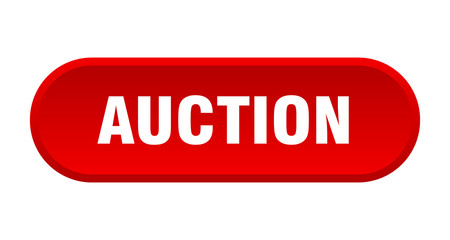 auction button. auction rounded red sign. auction