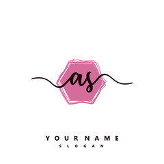 AS Initial handwriting logo vector