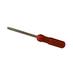 Screwdriver with a red pen on a white background, isolate. 3D rendering of excellent quality in high resolution. It can be enlarged and used as a background or texture.