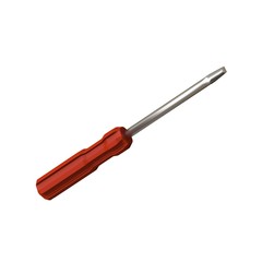 Screwdriver with a red pen on a white background, isolate. 3D rendering of excellent quality in high resolution. It can be enlarged and used as a background or texture.