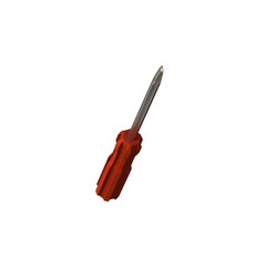 Screwdriver with a red pen on a white background, isolate. 3D rendering of excellent quality in high resolution. It can be enlarged and used as a background or texture.